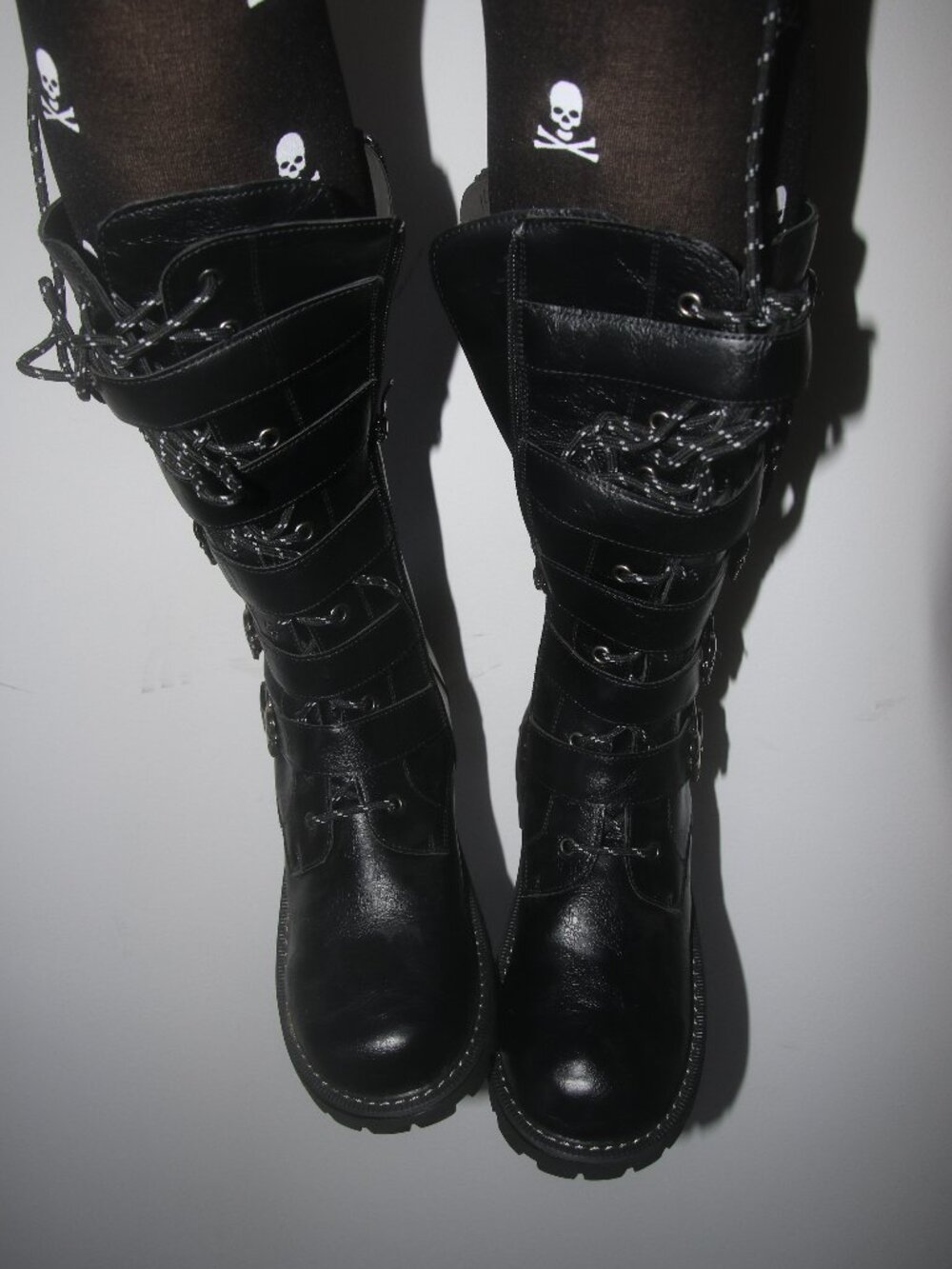 Black Buckle Combat Boots - Picture 2 of 4